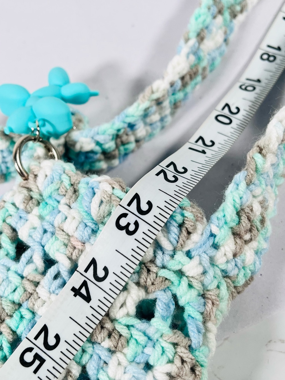 Crocheted Water Bottle Crossbody Bag & Balloon Dog Charm - Picture 7 of 8